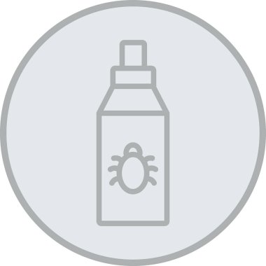 Web, mobil ve bilgi grafiği vektörü için sprey şişe hattı simgesi. beyaz arkaplanda izole edilmiş çemberdeki beyaz ince çizgi simgesi.