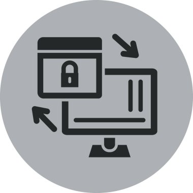 Web güvenlik simgesi, vektör illüstrasyonu