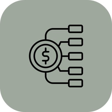 Kolayca düzenleyebilen ve düzenleyebilen Dolar Vektörü simgesi