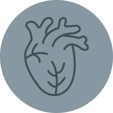 İnsan kalp organı simgesi ana hatlarıyla