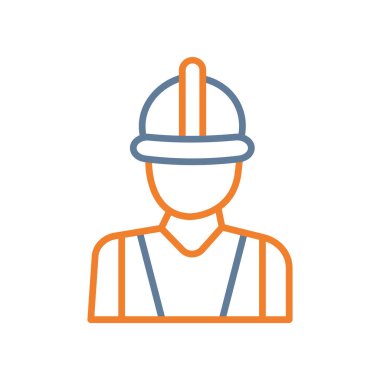 Mühendis adam simgesi, vektör illüstrasyonu