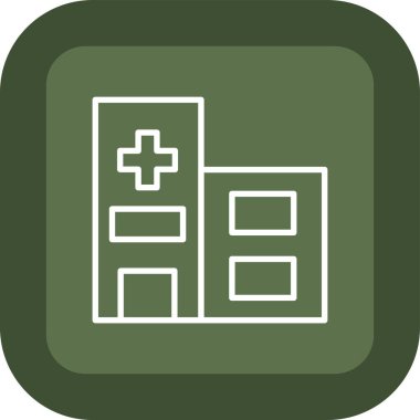 Hastane binası simgesi, vektör illüstrasyonu