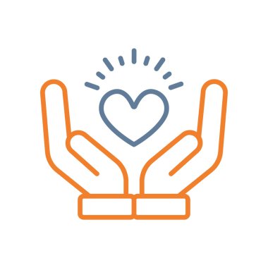 Kalp sembolü çizim tasarımı olan el