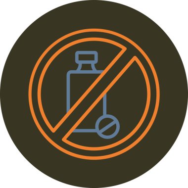 İçki yok. Basit düz resimleme