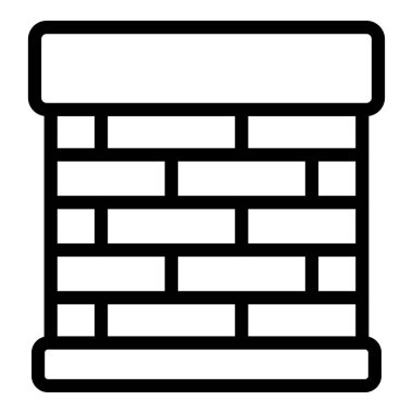 Tuğla çit ikonu ana hat vektörü. tuğla duvar