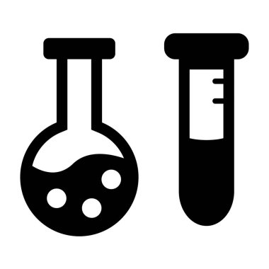 Test tübü vektör simgesi. Beyaz arkaplanda düz biçim illüstrasyon sembolü.