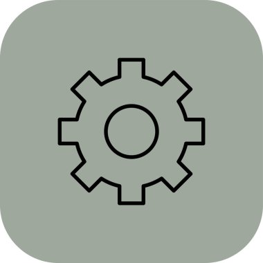 dişli simgesi. Düz tasarım biçimi.