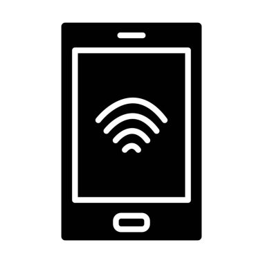 Wiifi Glyph Vektör Simgesi Tasarımı