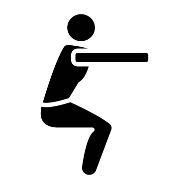 Esneme egzersizleri yapan adam simgesi, basit stil