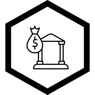 Bir bina simgesinin vektör illüstrasyonu