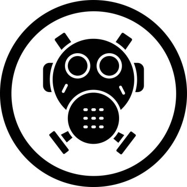 Gaz Maskesi Vektör Kabartma Simgesi Tasarımı