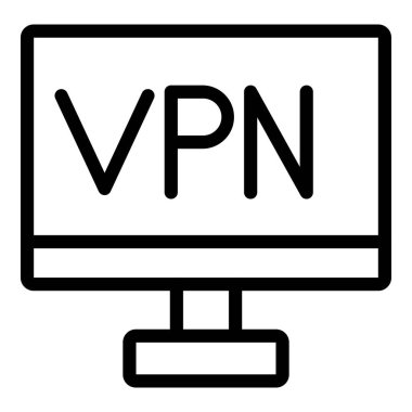 ağ vpn simgesi, basit biçim tasarımı