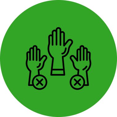 benzersiz el yükseltilmiş vektör çizgisi simgesi