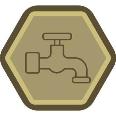 Tesisat vektör ikonu. iki renkli düz simge, yuvarlak kare sembol, kahverengi ve gri renkler, beyaz arkaplan