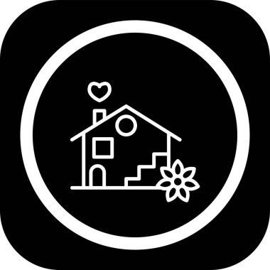 Bir ev simgesinin vektör illüstrasyonu