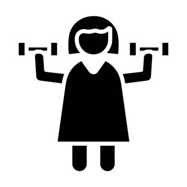 Dambıl simgesi olan kadın figürü, basit stil