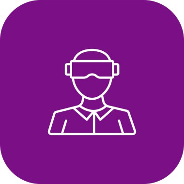 Gözlüklü, mor başlıklı adam.