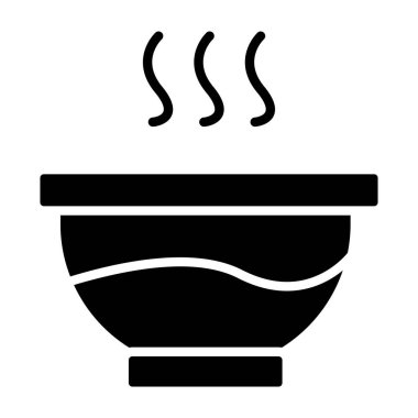 çorba kasesi ikonu, vektör illüstrasyonu