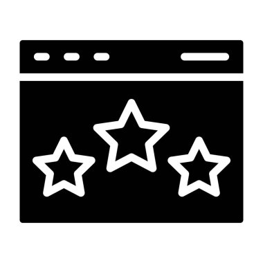 Yıldız değerlendirme ikonu. Ağ için yıldız vektör sembolünün basit çizimi