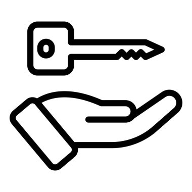 Anahtar simgesi. Anahtar vektör simgesi web için anahat çizimi