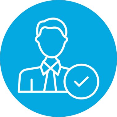 İşaretleme işareti vektör illüstrasyonuna sahip iş adamı