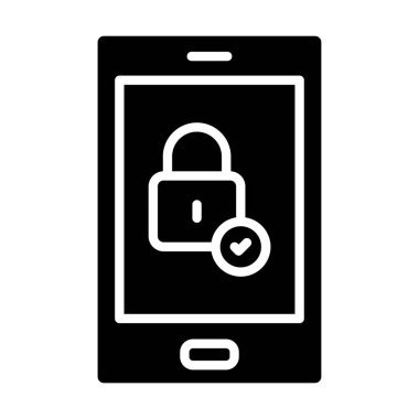 mobil güvenlik kilidi simgesi, basit biçim