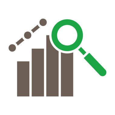 Büyüteç düz vektör simgesi olan bar tablosu