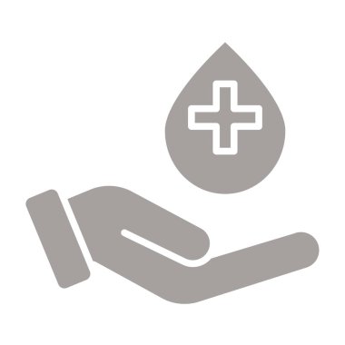 Tıbbi bakım vektör ikonu. biçim düz sembol, gri renk, yuvarlak açılar, beyaz arkaplan.