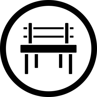 Bir bankın modern bir simgesinin vektör illüstrasyonu