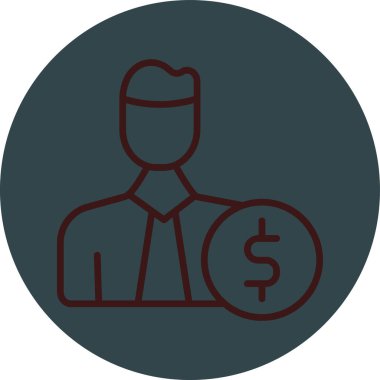 Dolar parası olan adamın vektör illüstrasyon simgesi