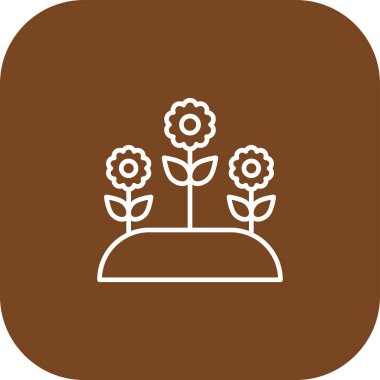 Bir çiçek simgesinin vektör illüstrasyonu