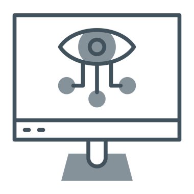 Göz monitörü vektör çizimi, düzenlenebilir vuruş