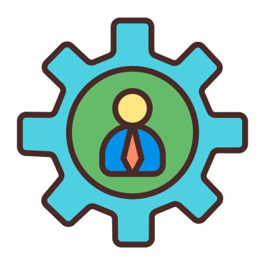 İnsan kaynakları dişli ikon vektör illüstrasyon tasarımı