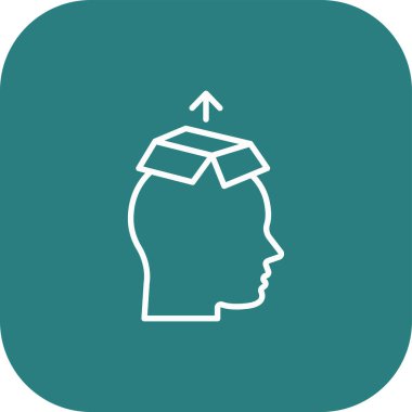 İnsan kafası simgesi soyut bir grupta izole edildi