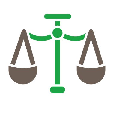 Adalet dengesi ikonu. Düz renk tasarımı. vektör illüstrasyonu.