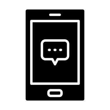 konuşma balonu simge vektör çizim tasarım ile Smartphone