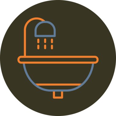 Bir banyo simgesinin vektör illüstrasyonu