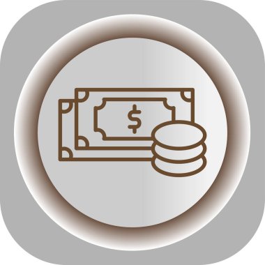 Sikkeler vektör simgesi modern çizgi çizimi