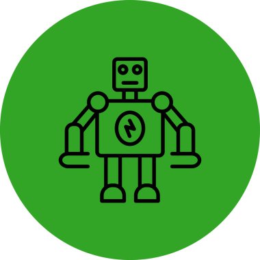 Beyaz arkaplanda eşsiz robot vektör simgesi