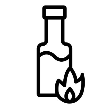ateş şişe vektör çizgisi simgesi