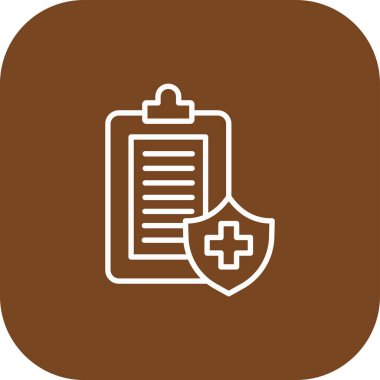 Tıbbi Sigorta Web simgesi, vektör illüstrasyonu