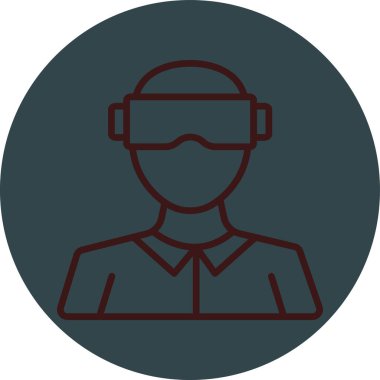 Kulaklık ikonlu Avatar Adam. vektör illüstrasyonu