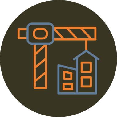 Yapı ve yapı simgesinin vektör illüstrasyonu