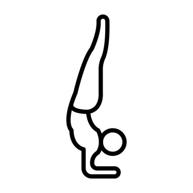 Genç adam pilates alıştırması ikonu, özet tarzı