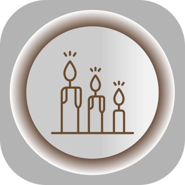 Benzersiz Mum Vektör Satırı Simgesi