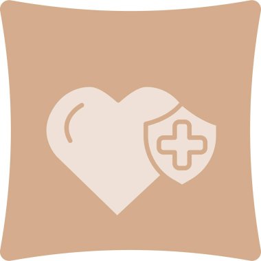 Kalp ve haç bir el çizimi ikonunda. Beyaz arkaplanda izole edilmiş vektör illüstrasyonu.