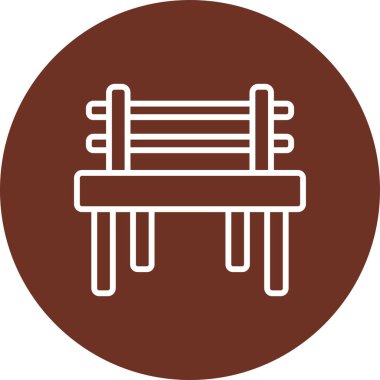 ahşap bank ikonu vektör illüstrasyonu