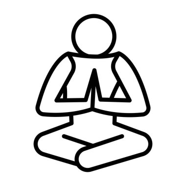 yoga. Web simgesi basit illüstrasyon
