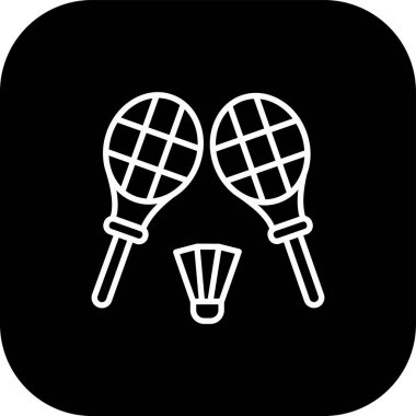 badminton raket ikonu vektör illüstrasyon tasarımı
