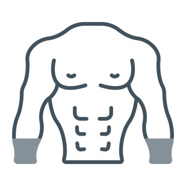 Vücut geliştirici erkek vektör çizgisi simgesi, spor ve vücut geliştirme, simge işareti, sembol, düzenlenebilir felç,